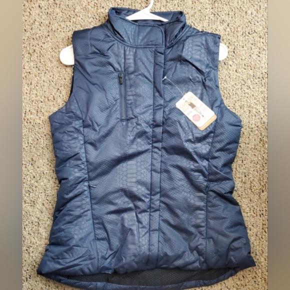 Shape Insignia Blue Textured Quilted Puffer Vest Lightweight - Picture 8 of 9